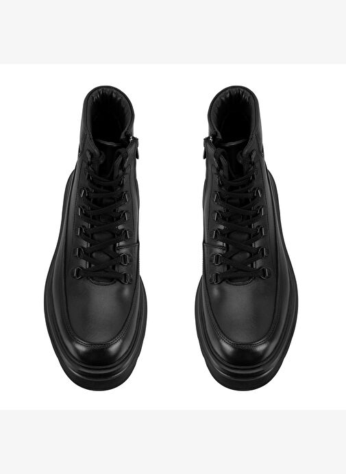 Teora Siyah Erkek Deri Fermuarlı Bot - Görsel 6