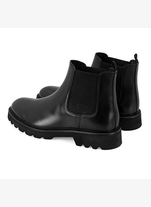 Gage Siyah Erkek Lastikli Deri Chelsea Bot - Görsel 5
