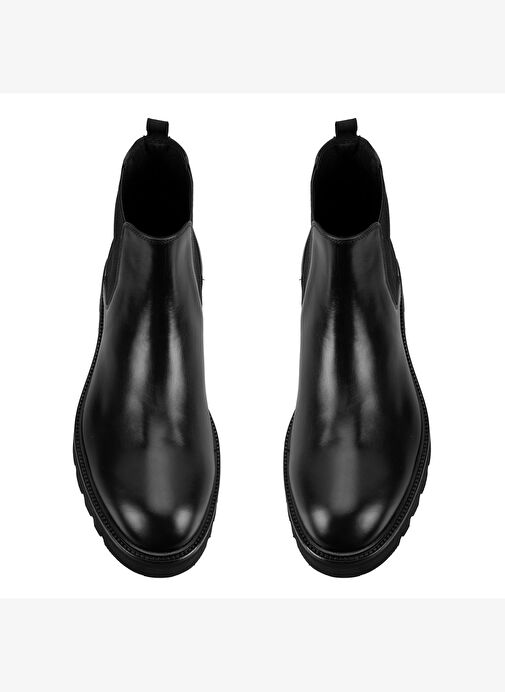 Gage Siyah Erkek Lastikli Deri Chelsea Bot - Görsel 6