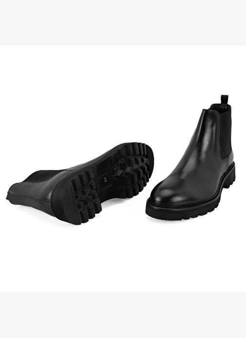 Gage Siyah Erkek Lastikli Deri Chelsea Bot - Görsel 7