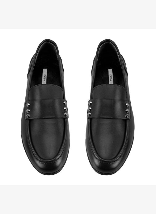 Kadın Siyah Deri Loafer - Görsel 6