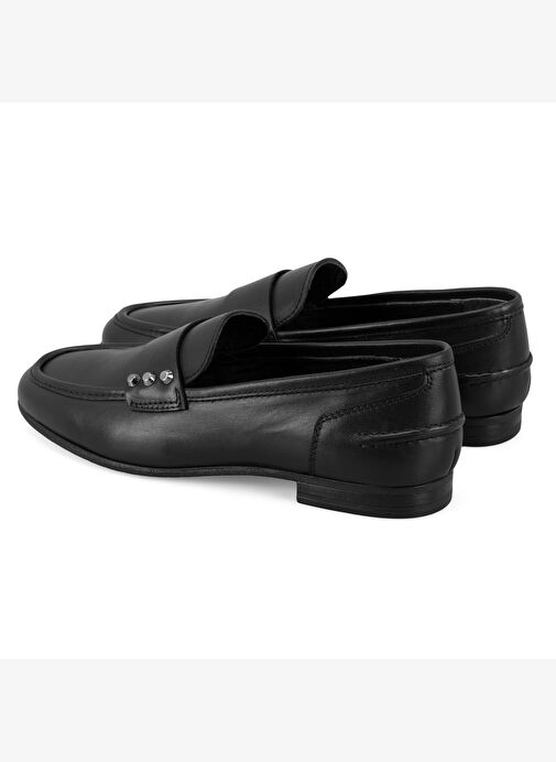 Kadın Siyah Deri Loafer - Görsel 7