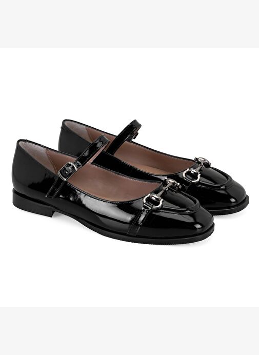 Desa Desa Kadın Siyah Zincir Detaylı Mary Jane Rugan Deri Babet Boyner'de! Siyah - 2. görsel