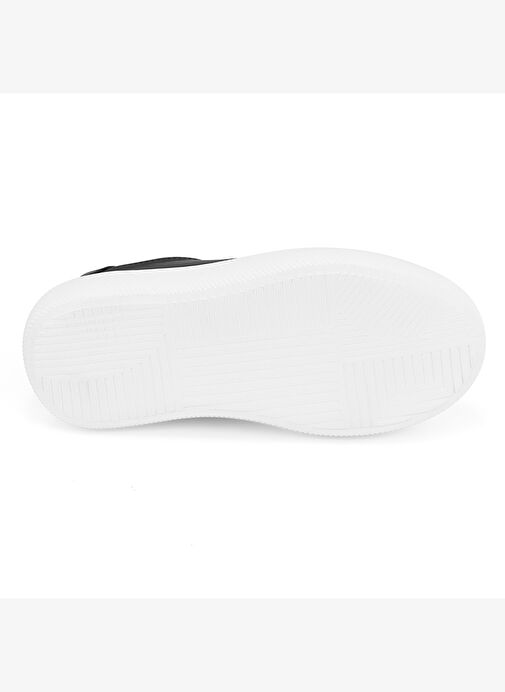 Kadın Siyah Deri Sneaker - Görsel 4