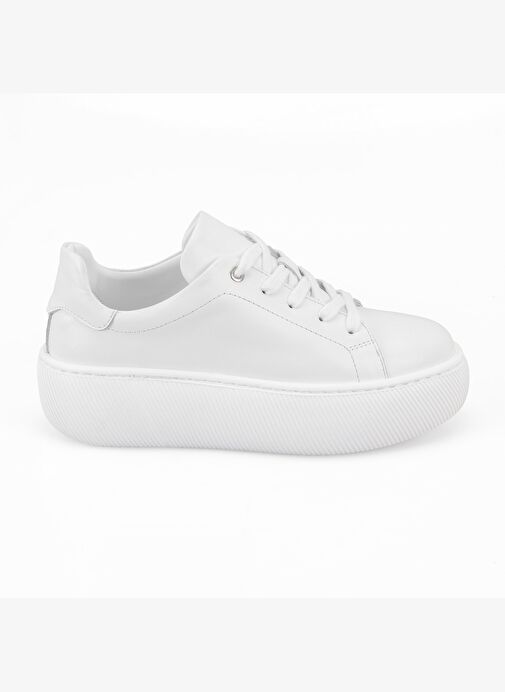 Kadın Beyaz Deri Sneaker - Görsel 3