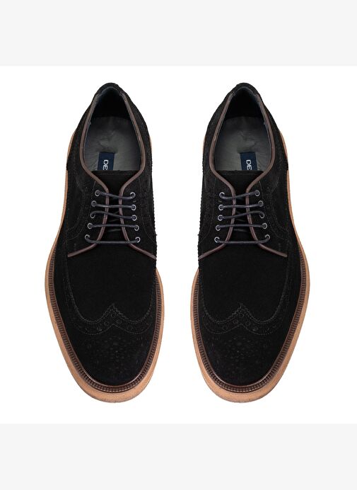 Jagger Siyah Erkek Süet Deri Klasik Ayakkabı - Görsel 6