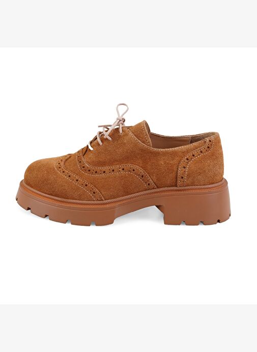Kadın Kahve Süet Deri Günlük Ayakkabı - Görsel 4