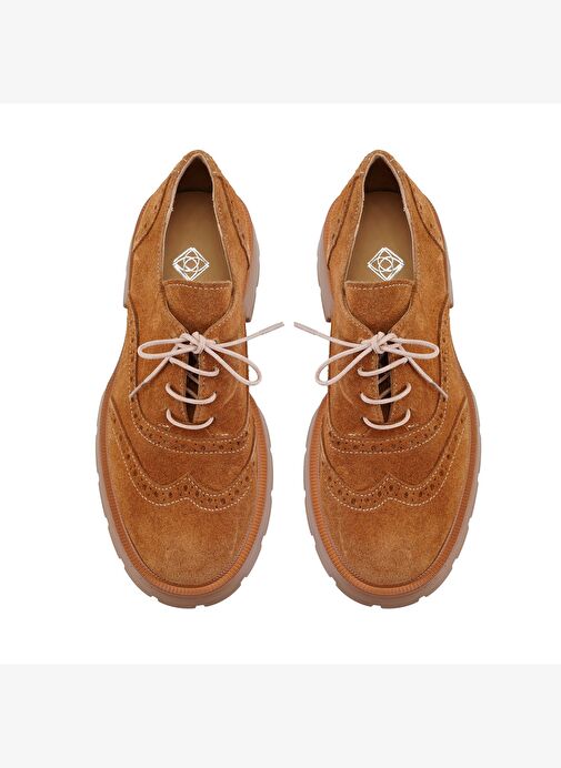 Kadın Kahve Süet Deri Günlük Ayakkabı - Görsel 6