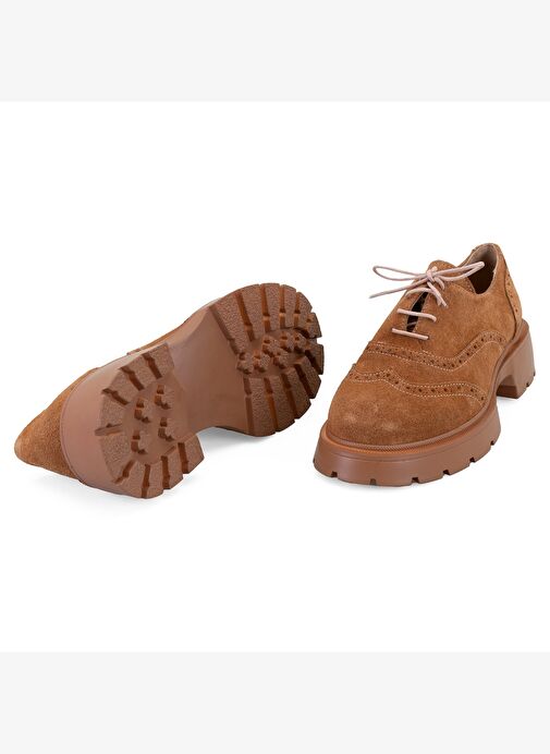 Kadın Kahve Süet Deri Günlük Ayakkabı - Görsel 8