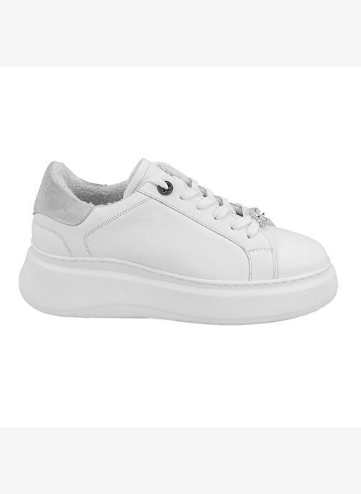 Kadın Beyaz Deri Spor Ayakkabı - Görsel 3