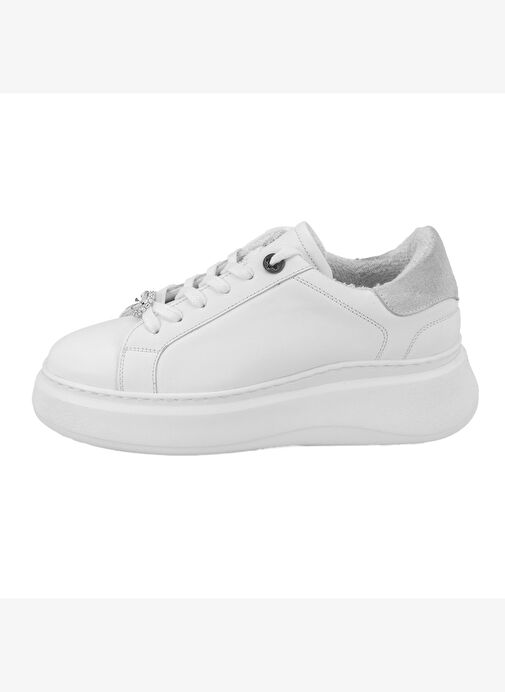 Kadın Beyaz Deri Spor Ayakkabı - Görsel 4