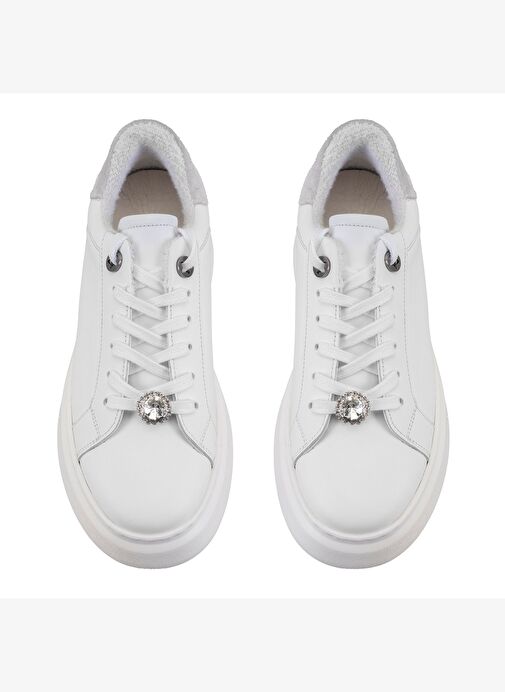 Kadın Beyaz Deri Spor Ayakkabı - Görsel 8