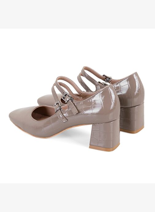 Kadın Bej Mary Jane Deri Klasik Ayakkabı - Görsel 6