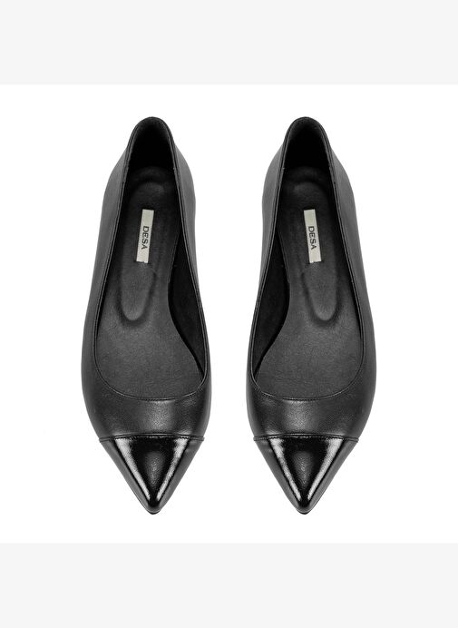 Kadın Siyah Deri Babet - Görsel 6