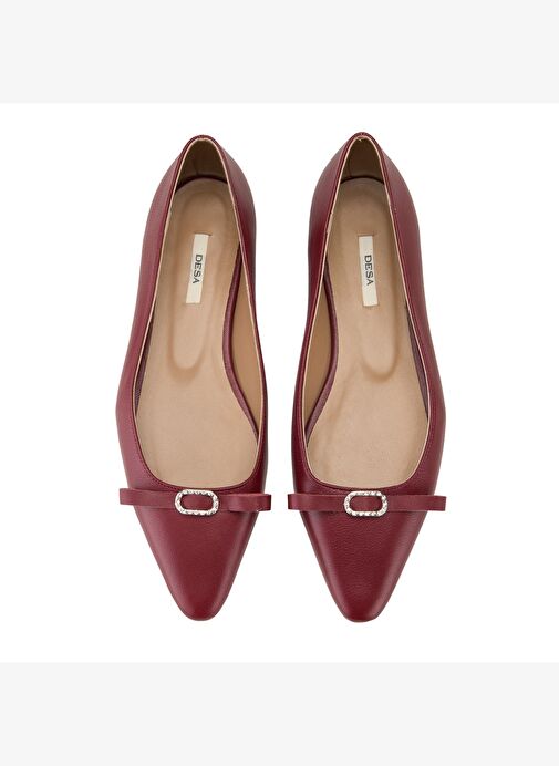 Kadın Bordo Deri Babet - Görsel 7