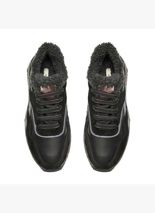 Kadın Siyah Süet Deri Spor Ayakkabı - Görsel 8