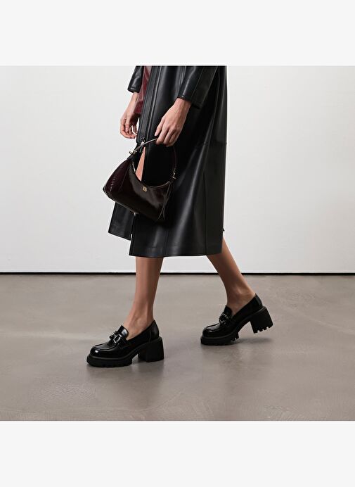 Kadın Siyah Topuklu Deri Günlük Ayakkabı - Görsel 2