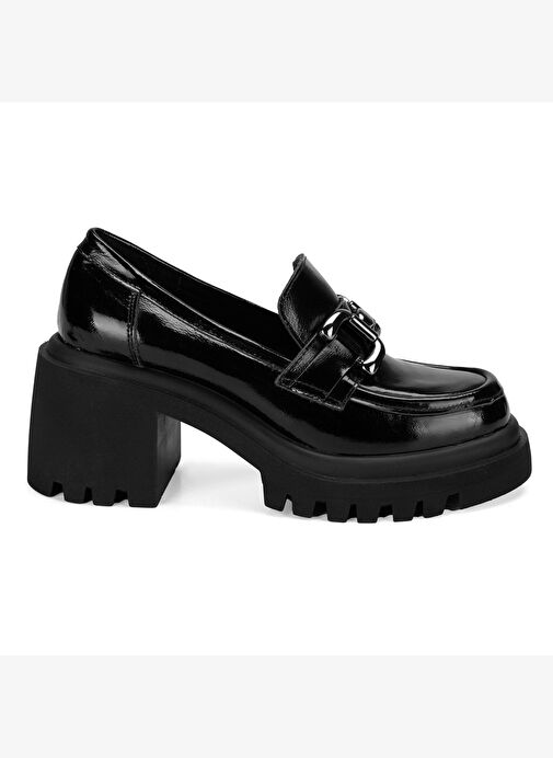 Kadın Siyah Topuklu Deri Günlük Ayakkabı - Görsel 4