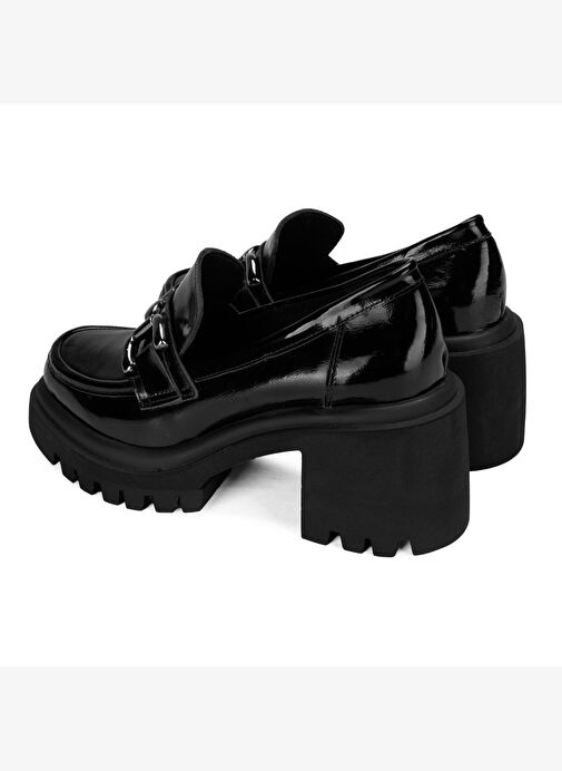 Kadın Siyah Topuklu Deri Günlük Ayakkabı - Görsel 8