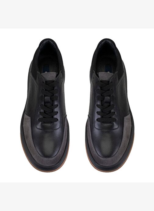 Odella Siyah Erkek Deri Spor Ayakkabı - Görsel 6