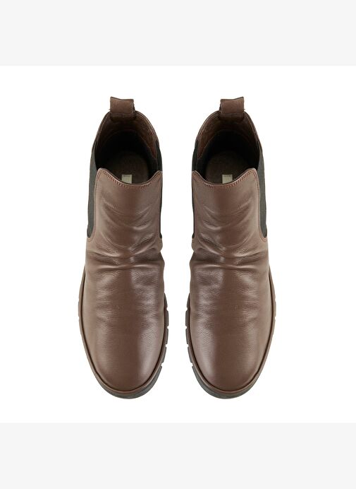 Kadın Kahve Lastikli Deri Bot - Görsel 8