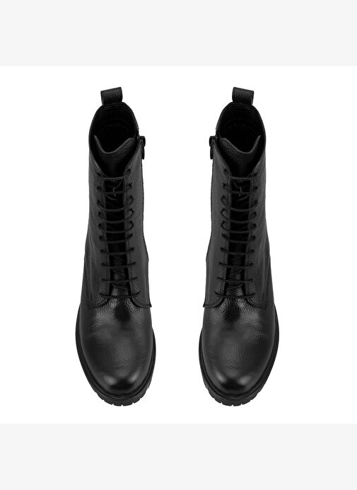 Kadın Siyah Topuklu Deri Bot - Görsel 6