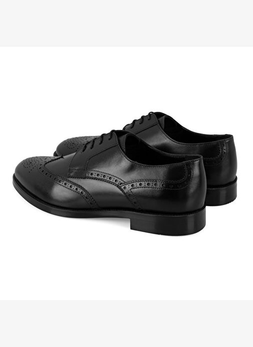 Trever Siyah Erkek Deri Klasik Ayakkabı - Görsel 5