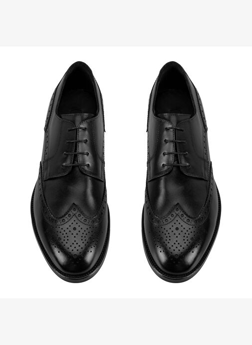 Trever Siyah Erkek Deri Klasik Ayakkabı - Görsel 6