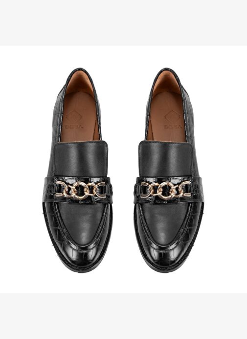 Kadın Siyah Günlük Deri Loafer - Görsel 6