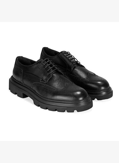 Eliezer Siyah Erkek Deri Klasik Ayakkabı - Görsel 2
