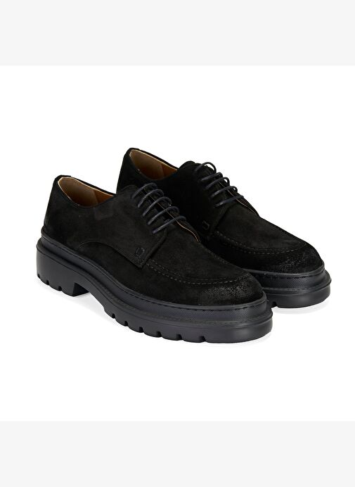 Fabian Siyah Erkek Süet Deri Günlük Ayakkabı - Görsel 2