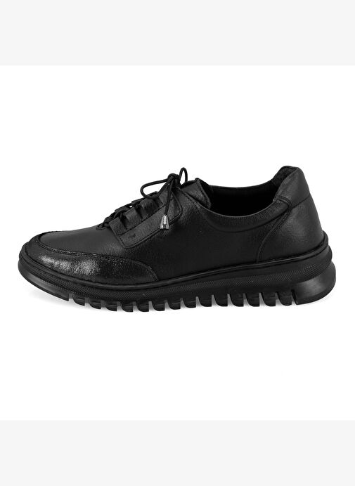 Kadın Siyah DesaComfort Deri Sneaker - Görsel 4