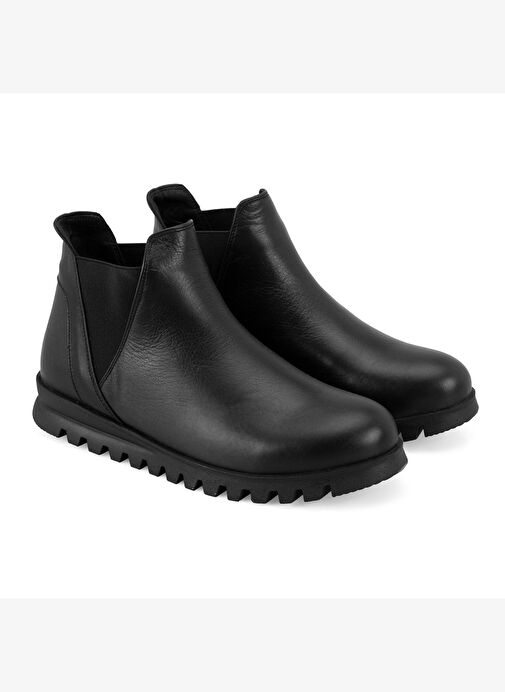 Phoebe Siyah Kadın DesaComfort Lastikli Deri Bot - Görsel 2