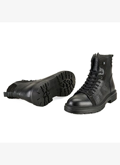 Linia Siyah Erkek Deri Bot - Görsel 7