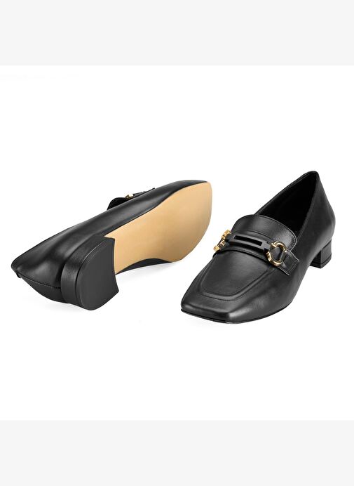 Kadın Siyah Deri Günlük Ayakkabı - Görsel 6