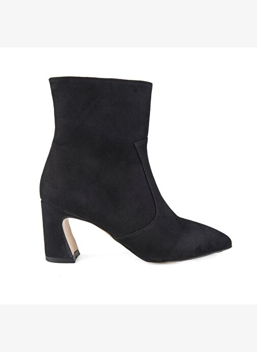 Kadın Siyah Topuklu Süet Bot - Görsel 3