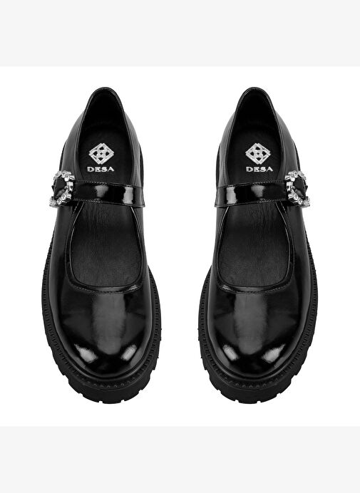 Kadın Siyah Ayarlanabilir Tokalı Deri Günlük Ayakkabı - Görsel 6