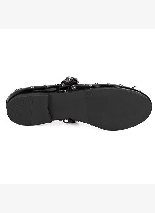 Kadın Siyah Mary Jane Deri Babet - Görsel 4