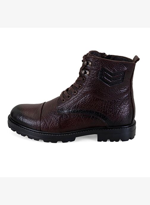 Bradyn Kahve Erkek Fermuarlı Deri Bot - Görsel 4