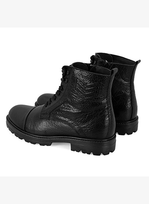 Bradyn Siyah Erkek Fermuarlı Deri Bot - Görsel 5