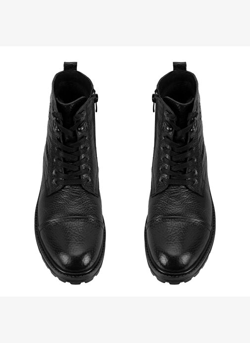 Bradyn Siyah Erkek Fermuarlı Deri Bot - Görsel 6