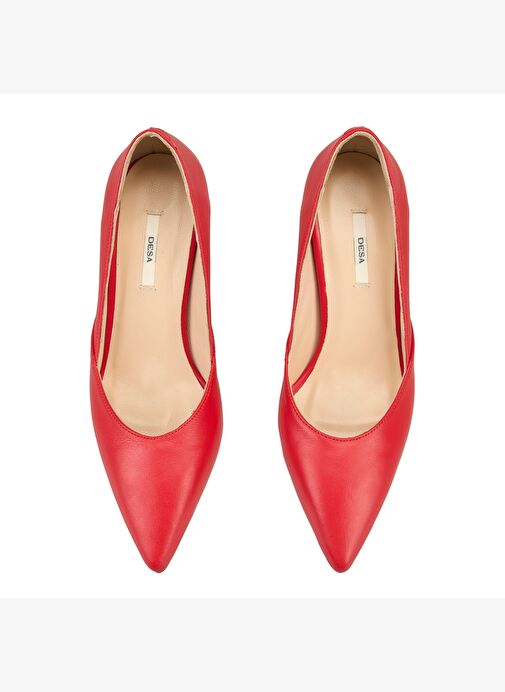 Kadın Kırmızı Topuklu Deri Stiletto - Görsel 8