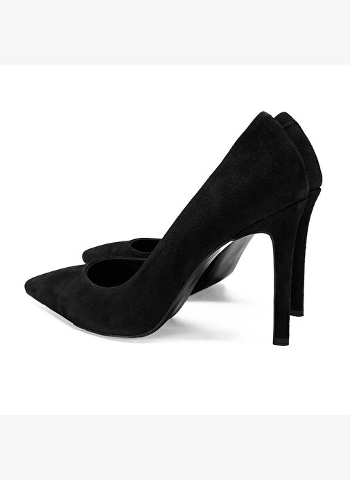 Kadın Siyah Süet Stiletto - Görsel 6