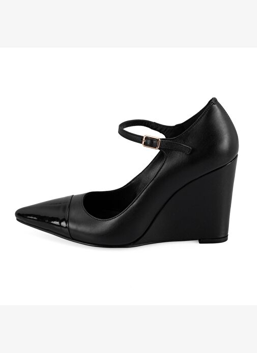 Kadın Siyah Deri Klasik Ayakkabı - Görsel 6
