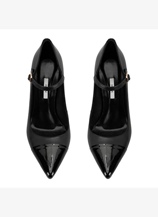 Kadın Siyah Deri Klasik Ayakkabı - Görsel 9
