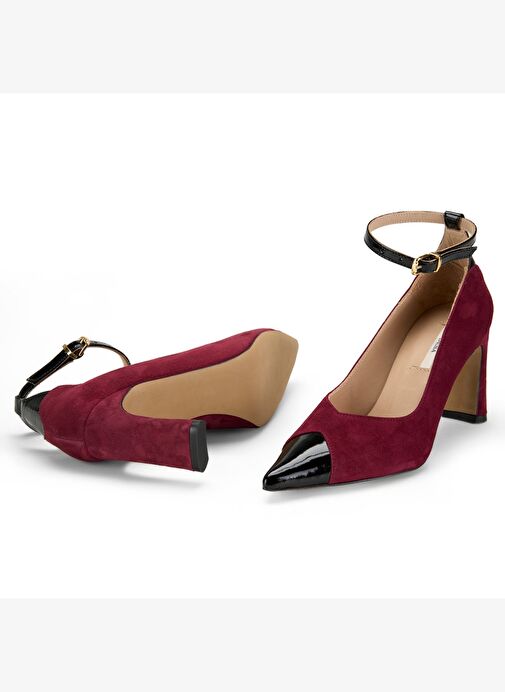 Desa Desa Kadın Bordo Süet Topuklu Abiye Ayakkabı Topuklu Ayakkabı | Boyner Bordo - 3. görsel