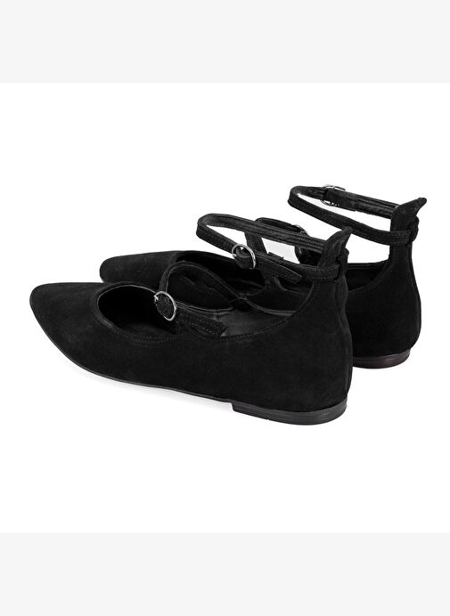 Kadın Siyah Mary Jane Deri Babet - Görsel 5