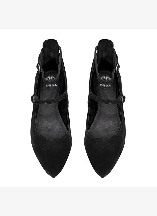 Kadın Siyah Mary Jane Deri Babet - Görsel 6