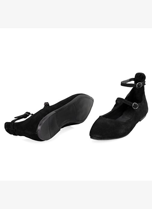 Kadın Siyah Mary Jane Deri Babet - Görsel 8