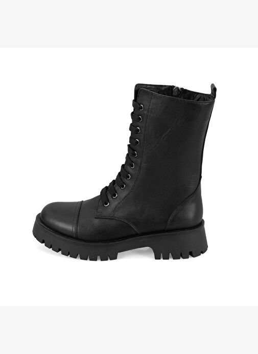 Kadın Siyah Deri Bot - Görsel 4